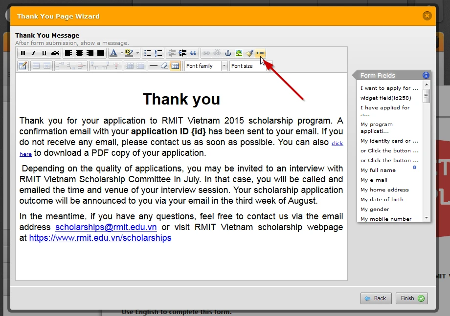 How to add a link to the PDF of submission to download instead of making it as a plain text? Image 1 Screenshot 30