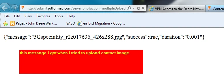 Why is there an error message when uploading an image? Image 1 Screenshot 20
