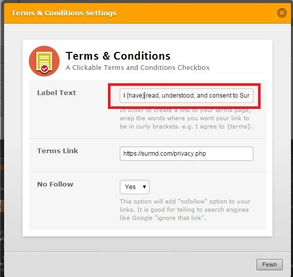 Terms & Conditions widget link Image 1 Screenshot 20