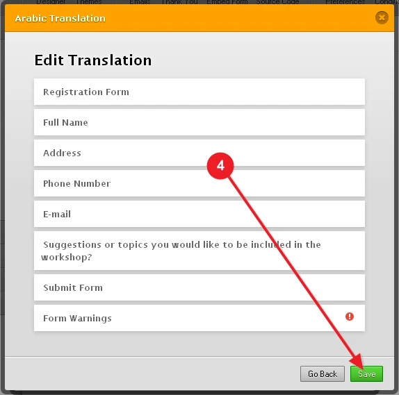 How to translate a form into Arabic Image 3 Screenshot 82