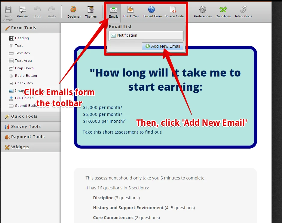How to create an AutoResponder to send Conditional Text Output to Form Submitters Image 1 Screenshot 50