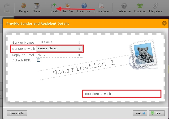 Reciving the form via email notification Image 1 Screenshot 40