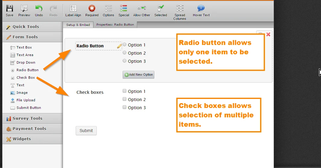 On a Radio Button   can I have 3 choices there? I mean can the subscriber dott 3 buttons? Image 1 Screenshot 30