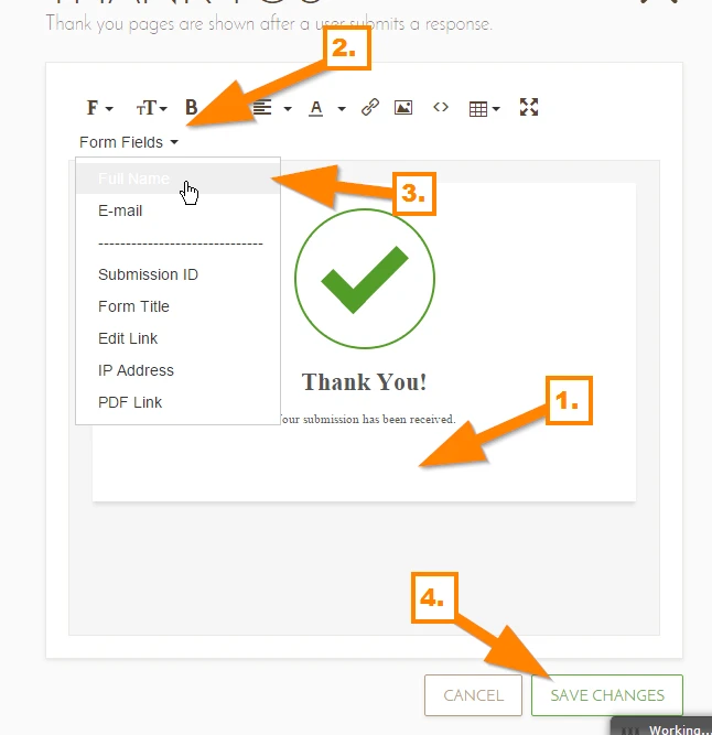 How to include the users Full name on the thank you page upon Submission Image 2 Screenshot 41