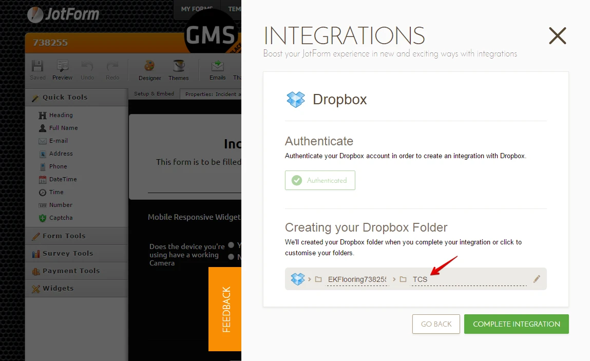 How can I add Custom Sub folders to Dropbox integration? Image 1 Screenshot 30