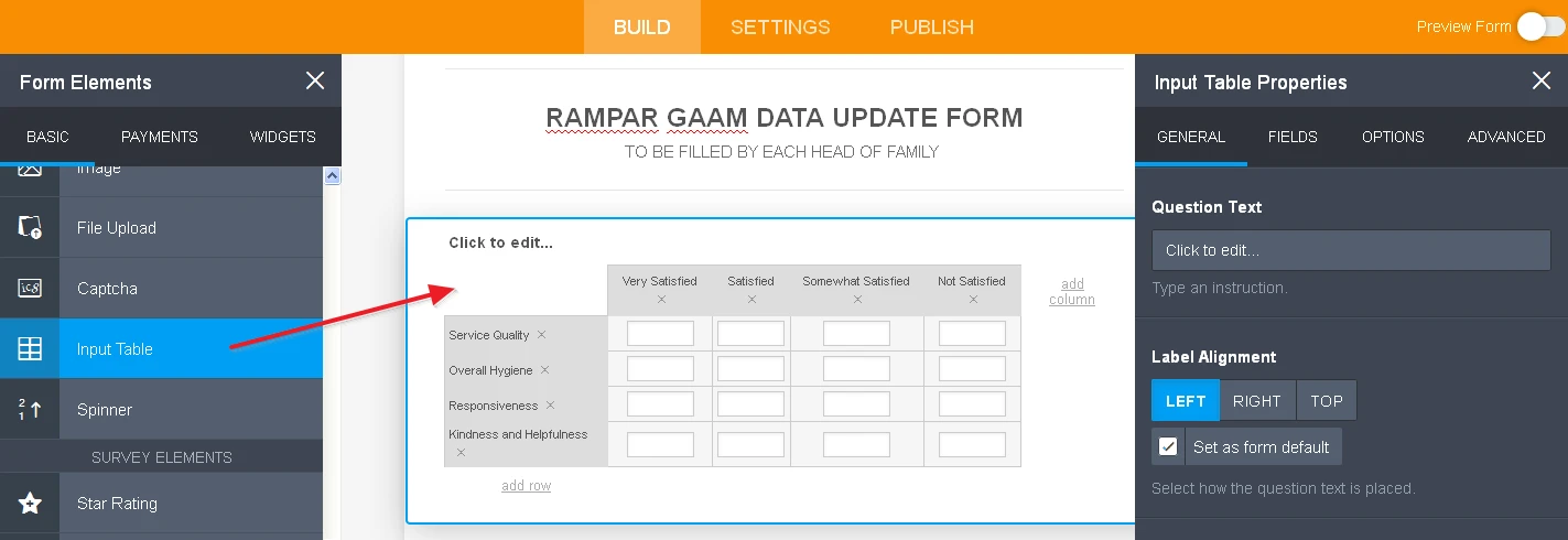 How to create a form with tables as depicted in the image Image 1 Screenshot 20