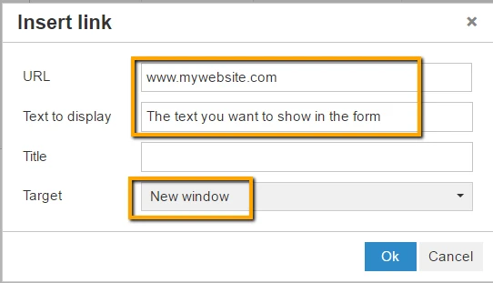 How can I add a field with a hyperlink that directs the client to the site? Image 2 Screenshot 51