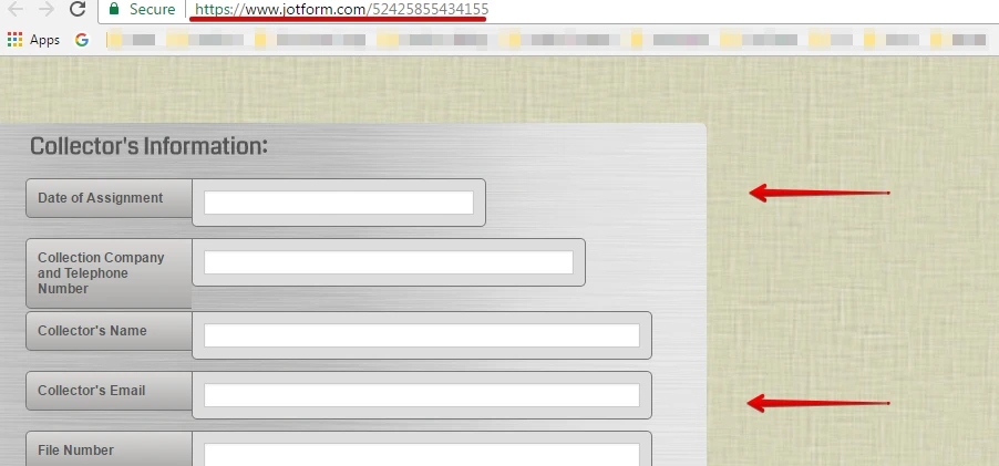 My form is located in the middle of the page Screenshot 20