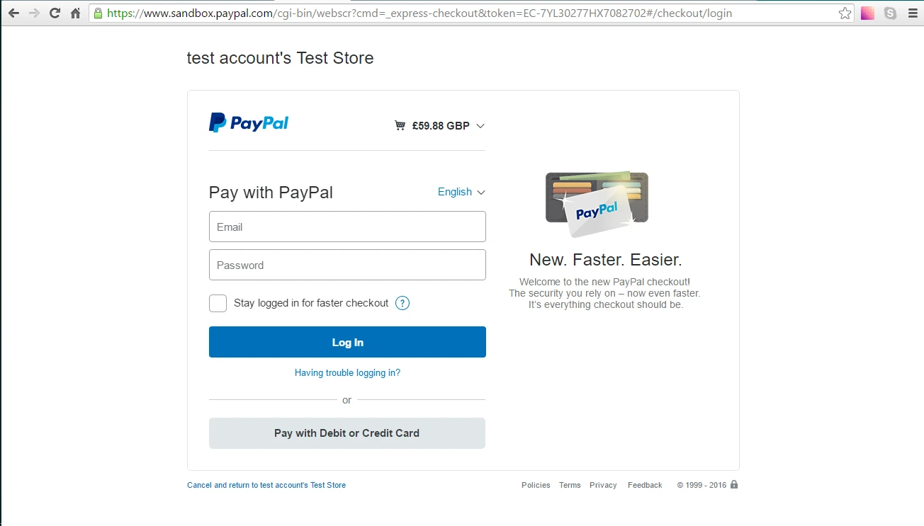 PayPal Express: Why it redirects to a blank screen instead of payment page?  Image 1 Screenshot 20
