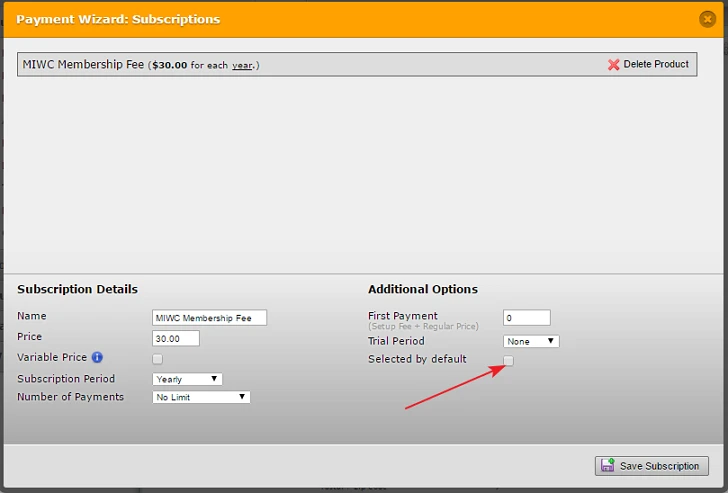 Selecting the product by default on payment field using Authorize Screenshot 41