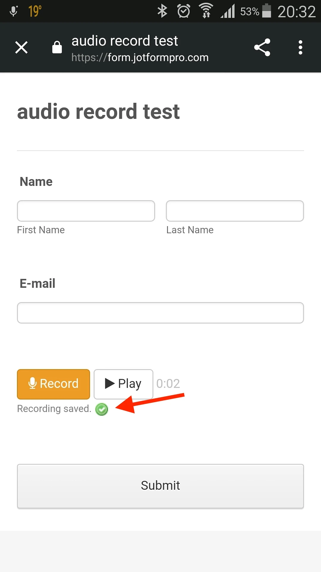 Why Audio record widget is not working in my form? Image 3 Screenshot 62
