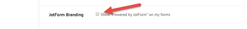 Does ANY upgrade from free account remove JOTFORM branding?  Screenshot 20