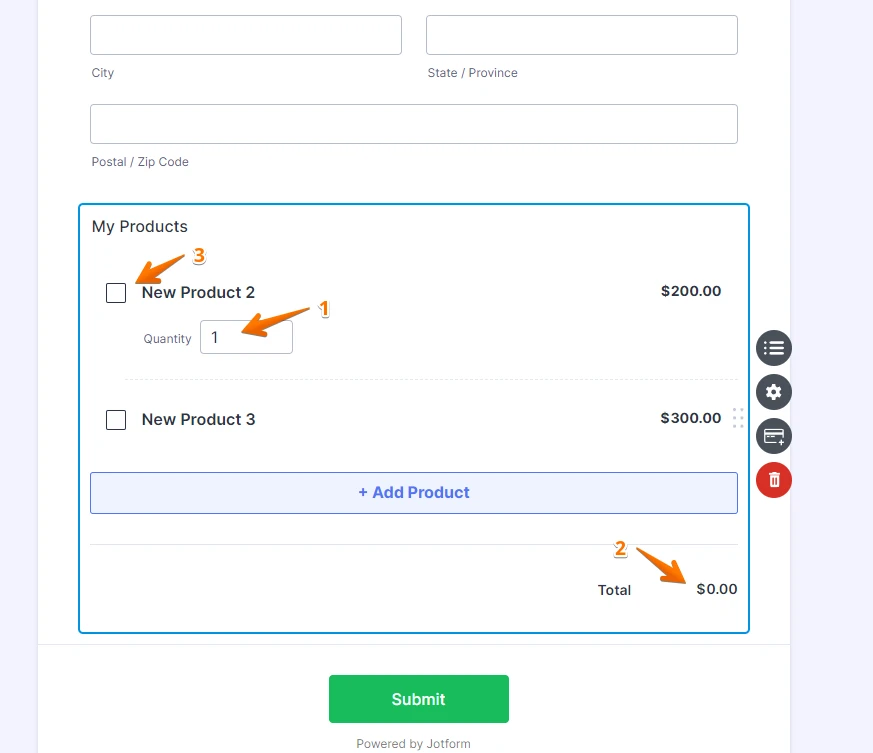 My product quantity default