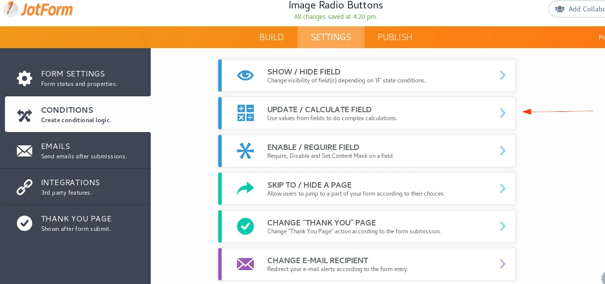 How can I determine values for Image Radio Buttons widget? Image 1 Screenshot 50