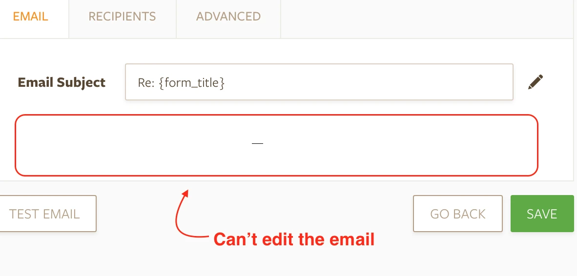Unable to edit the Email Template Image 1 Screenshot 20