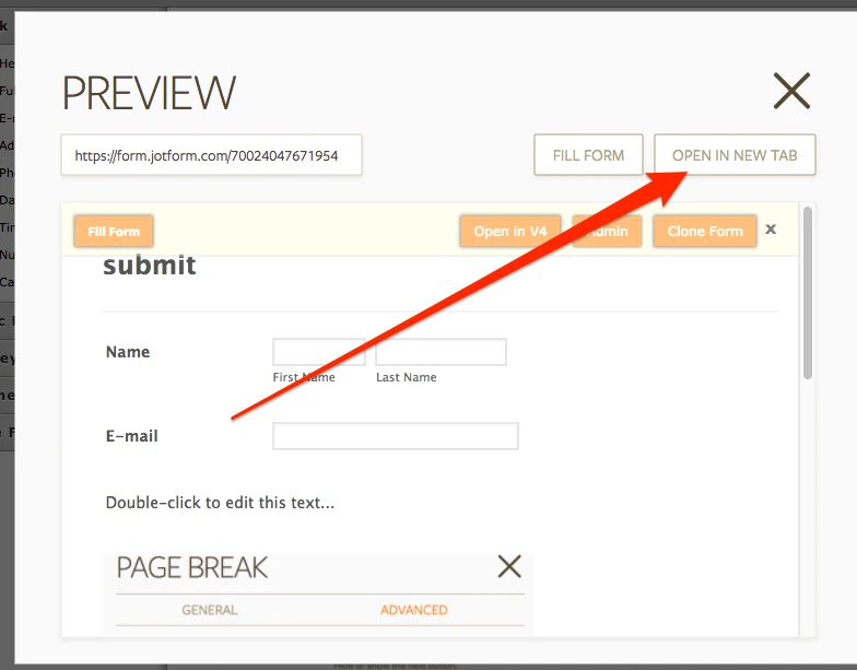 how do I test the form prior to it being published Image 2 Screenshot 61