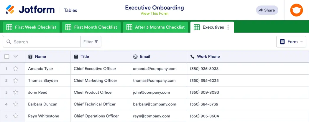 Executive Onboarding Template
