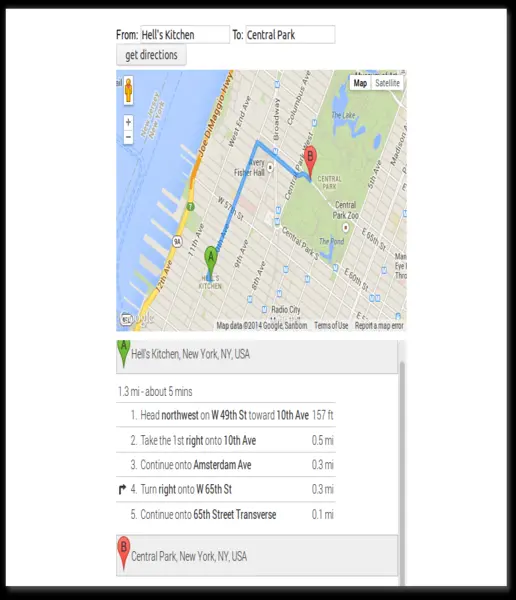 GPS Directions Screenshot 1