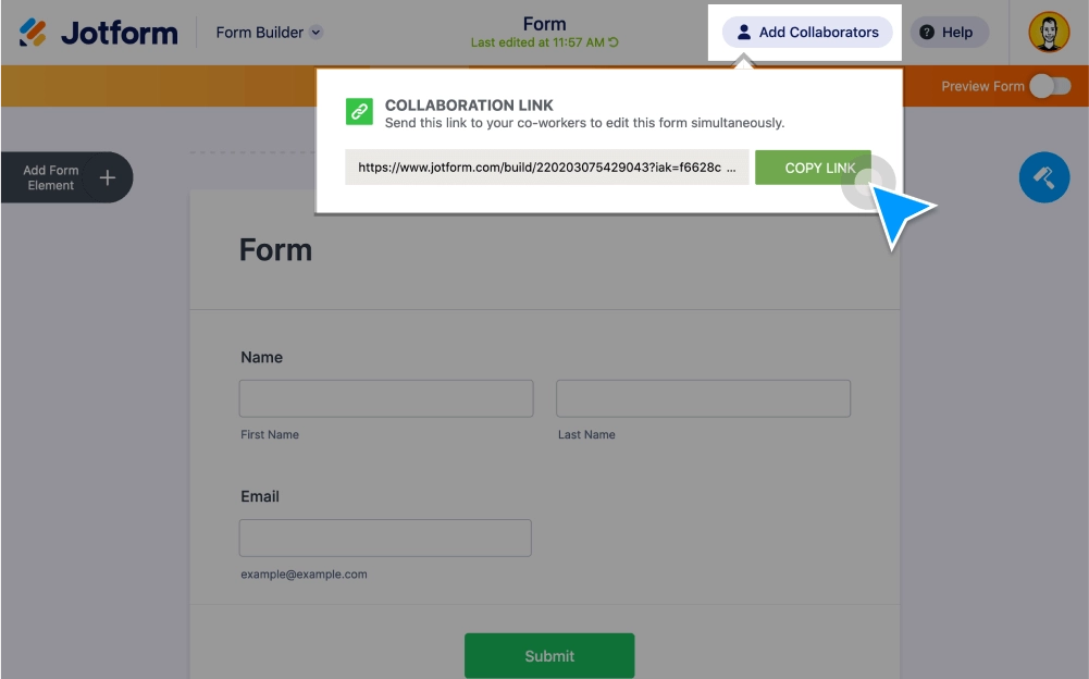 Añada colaboradores a su formulario Jotform