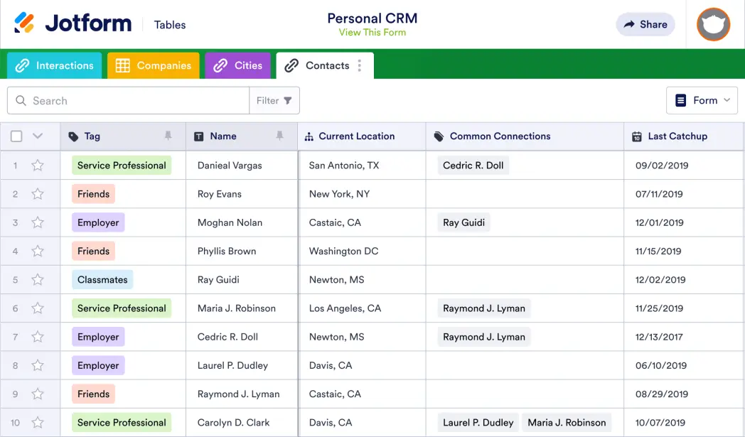 Personal CRM Template