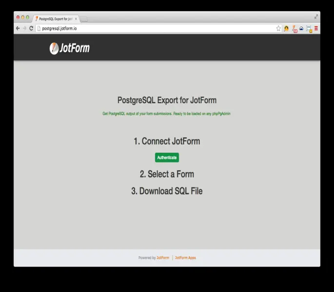 PostgreSQL Export Screenshot 1