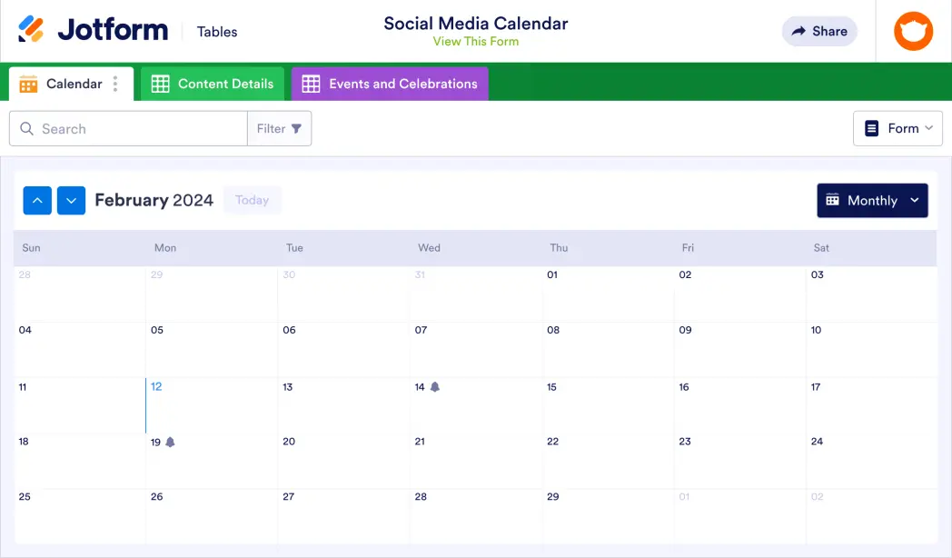 Social Media Calendar Template