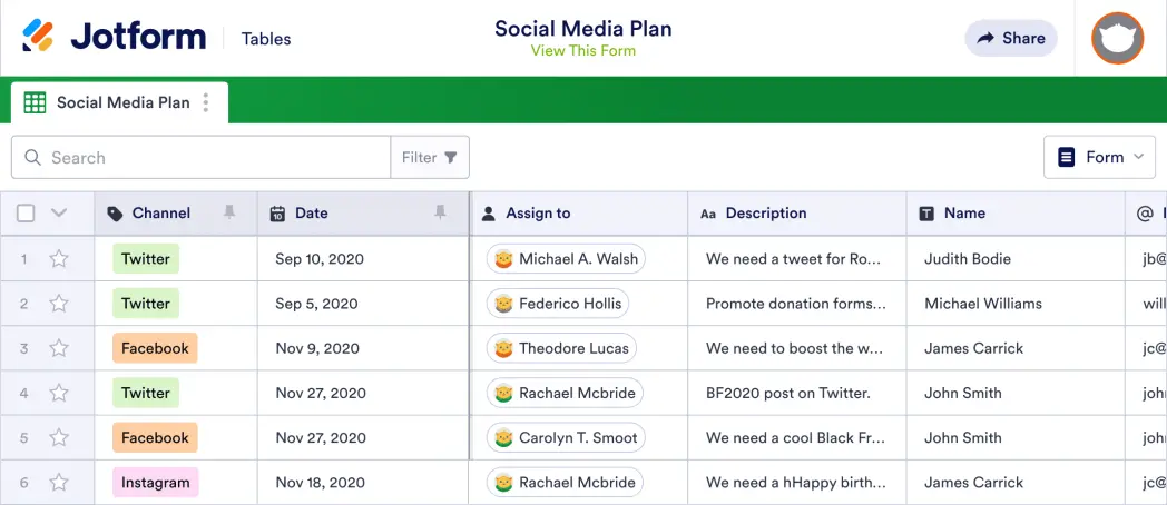 Social Media Plan Template
