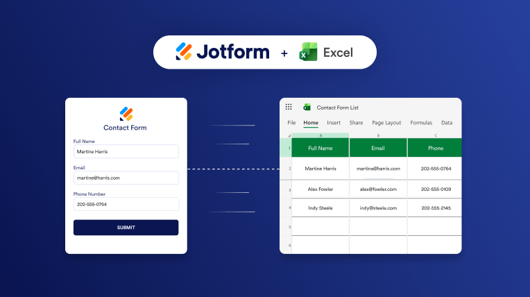 Microsoft Excel to Jotform Integration