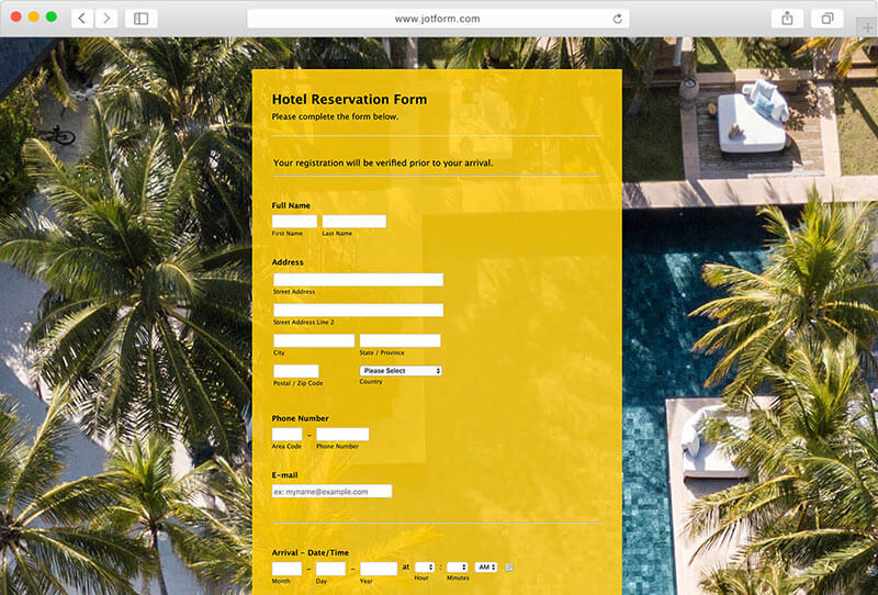 Hotel Reservation Form