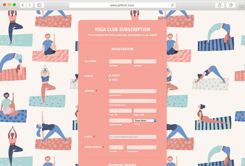 Yoga Club Subscription Form