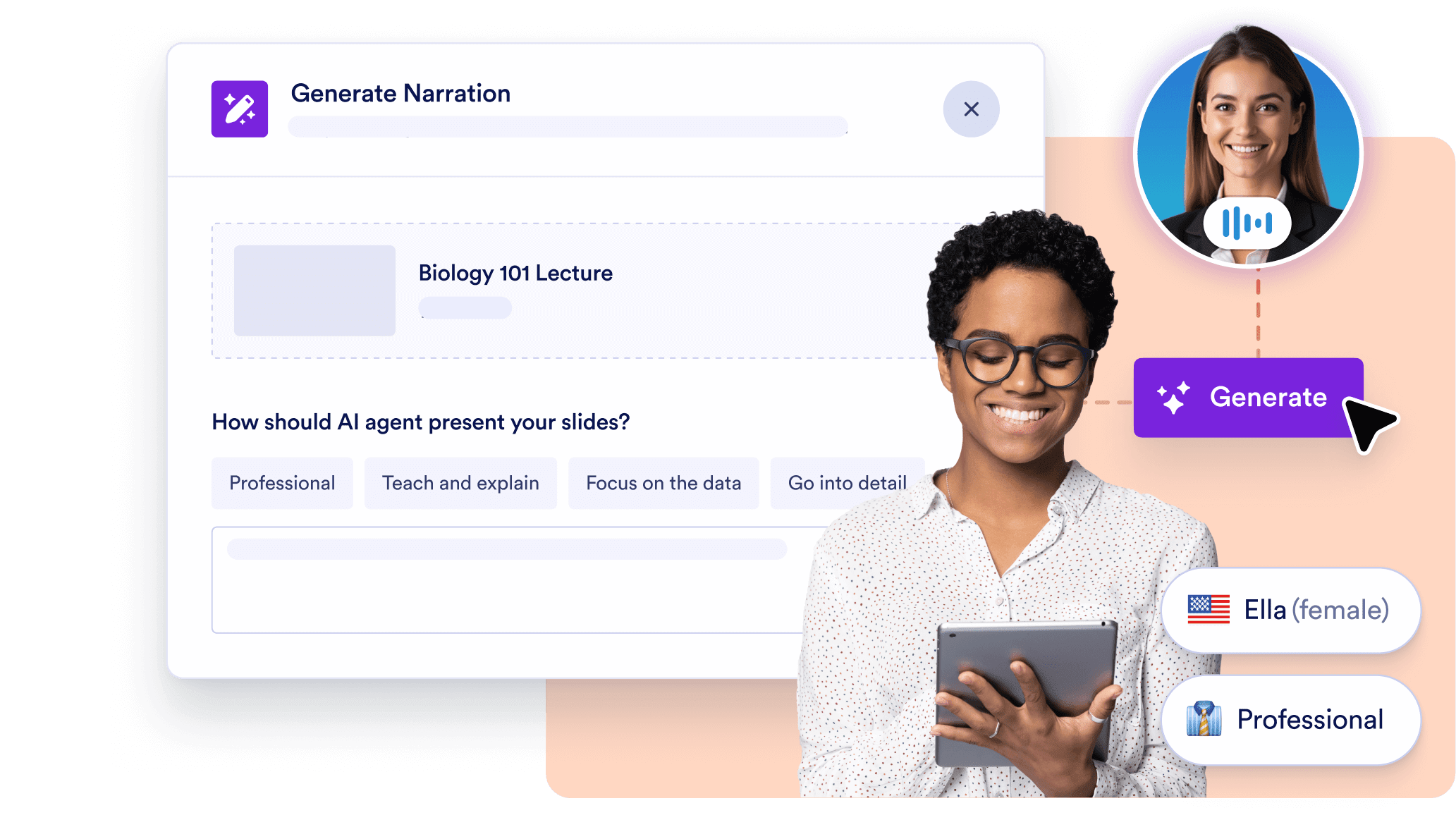 Built-in voice narration