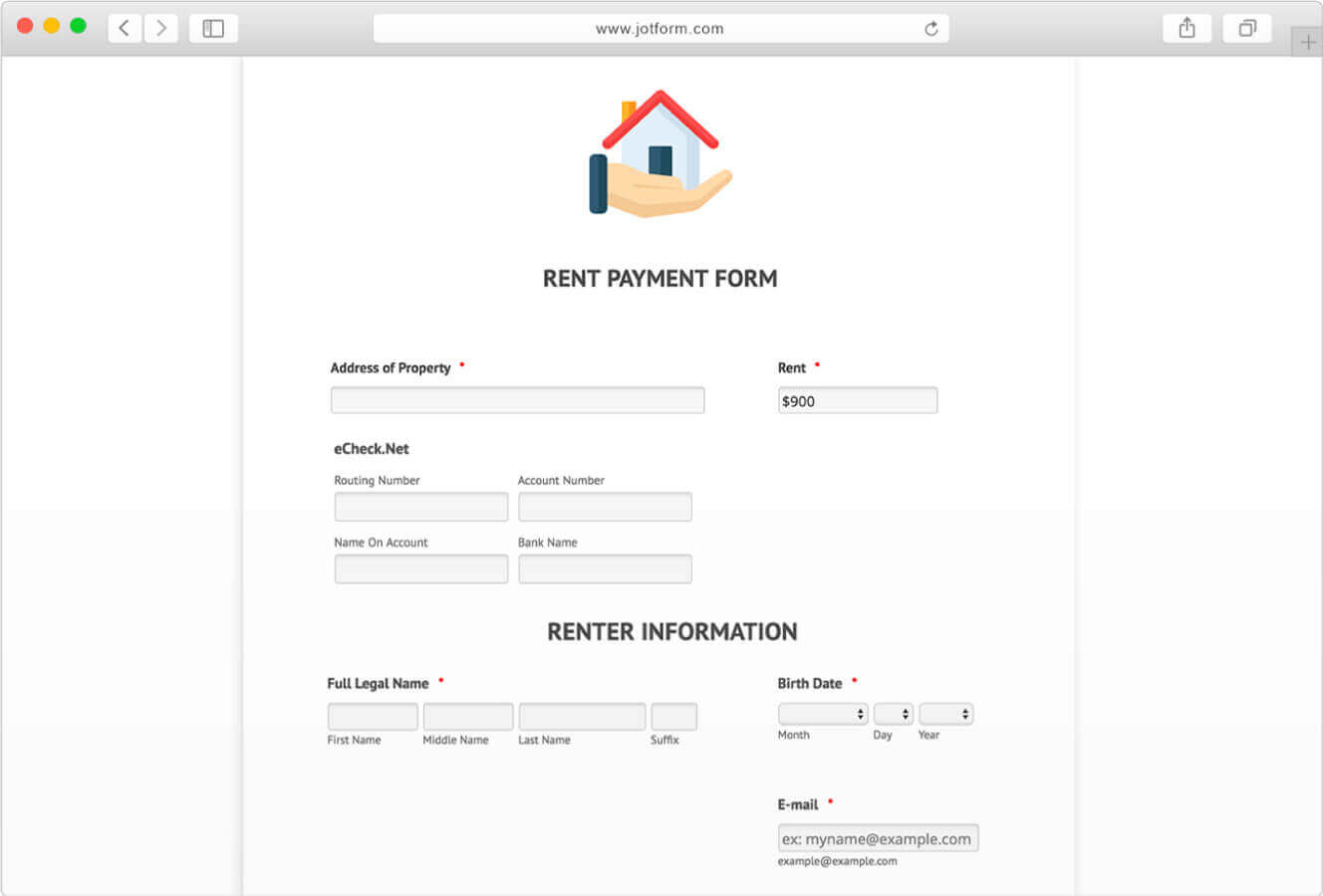 ECheck.Net Payment Forms | Form Integration | Jotform