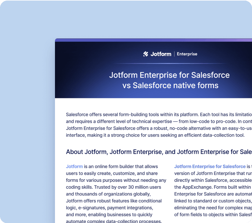 Jotform Enterprise for Salesforce