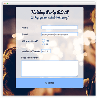 Invitation Form Example
