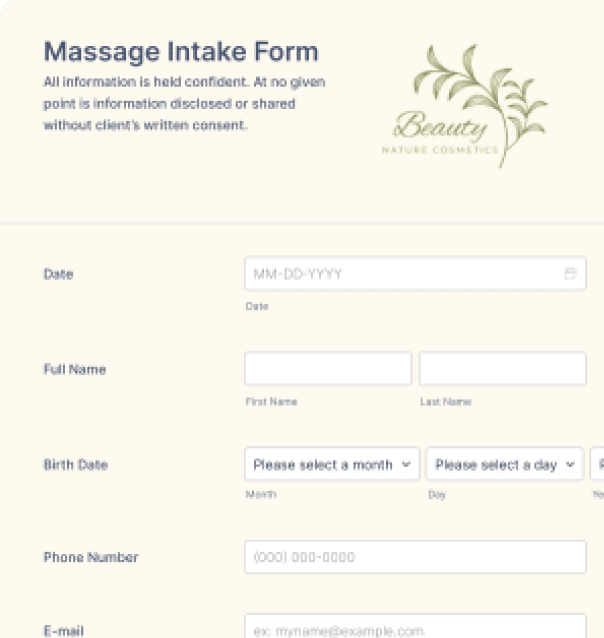 Massage Intake Form