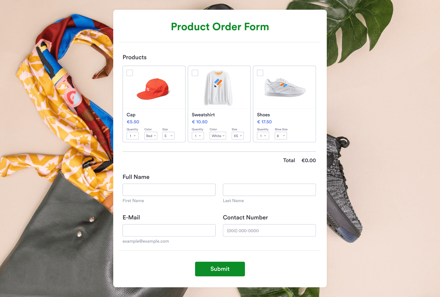 Product Order Form