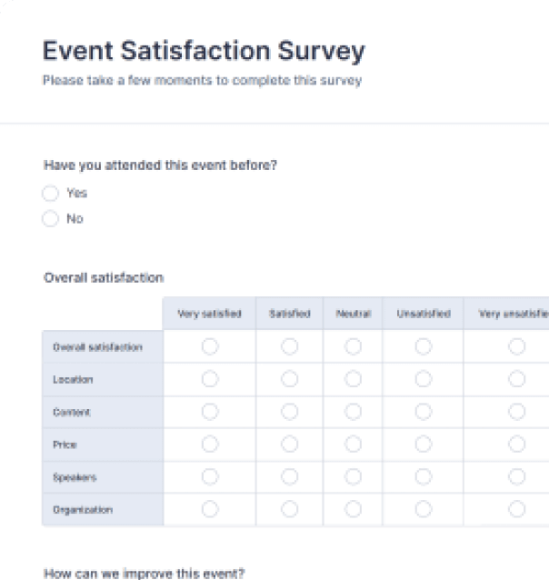 Event Satisfaction Survey