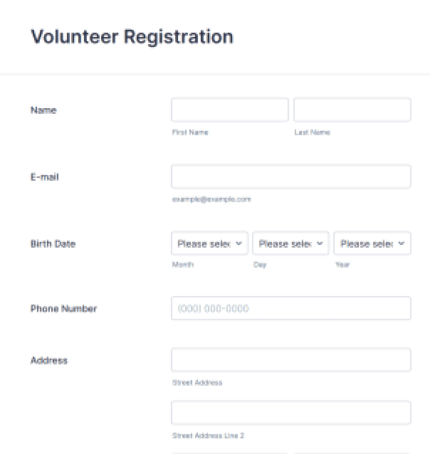 Volunteer Registration