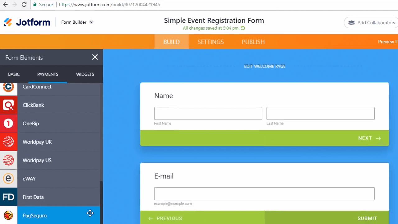 Collect Payments with PagSeguro and Jotform