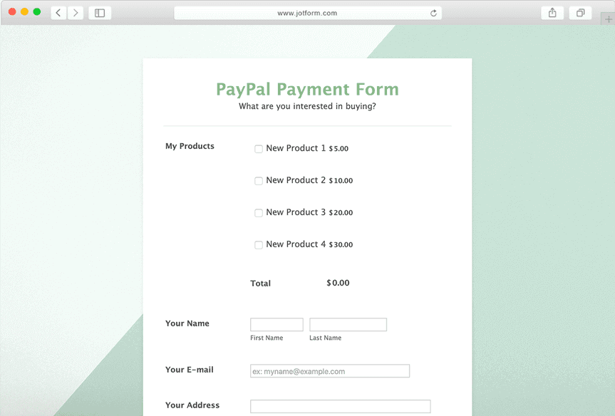 PayPal Commerce Platform | Online Forms | Jotform