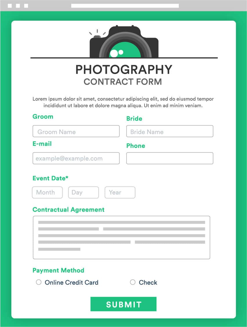 forms for photography clients