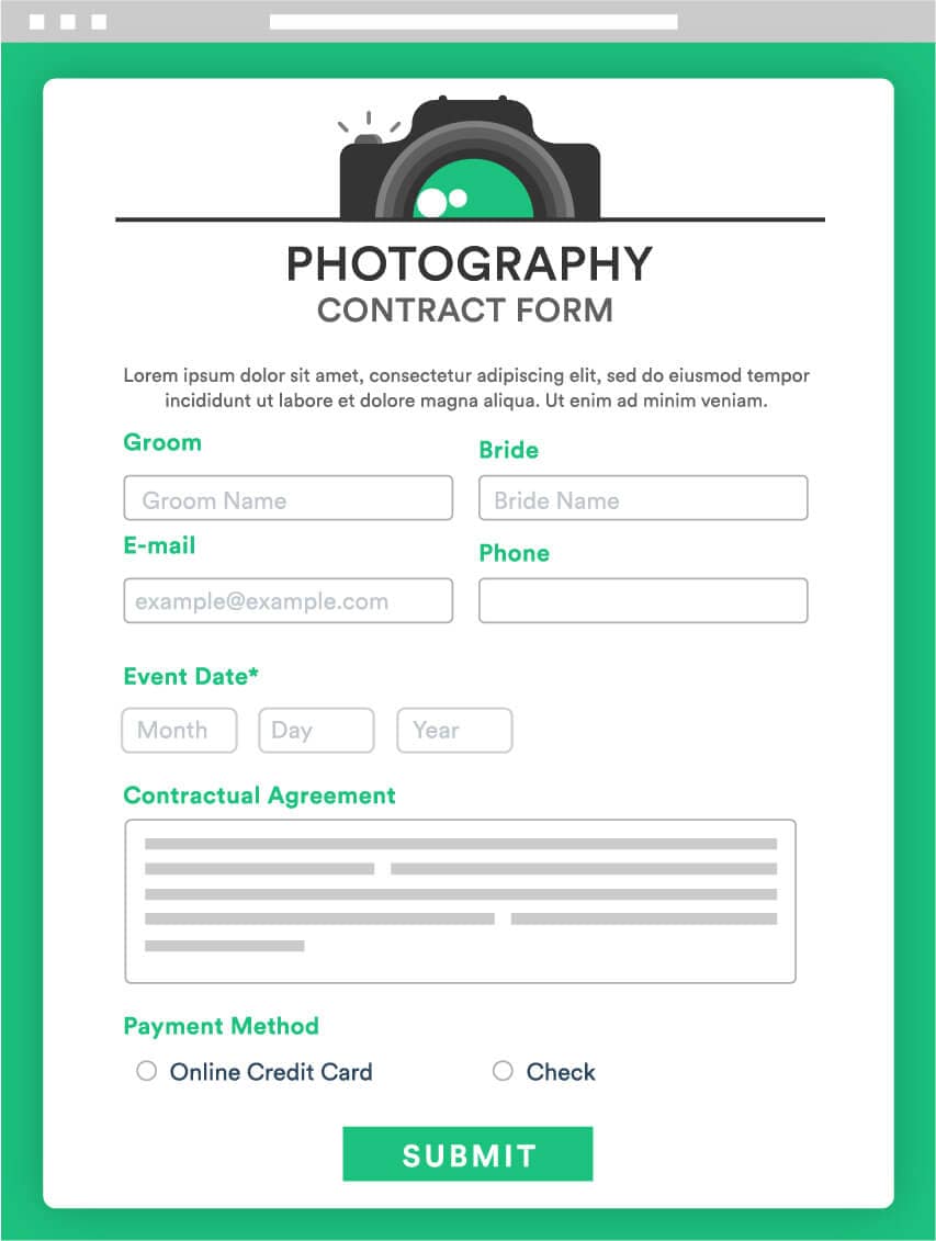 photography contract form