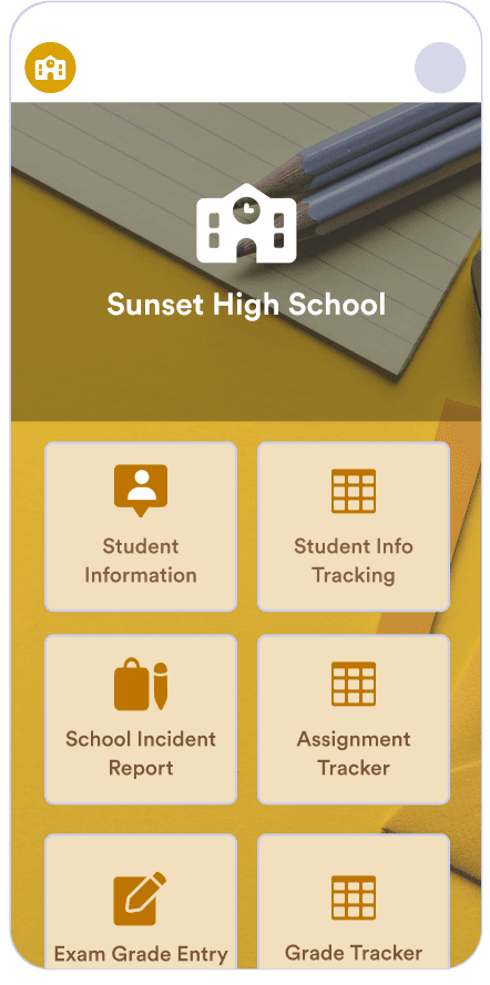 Sunset High School App Template