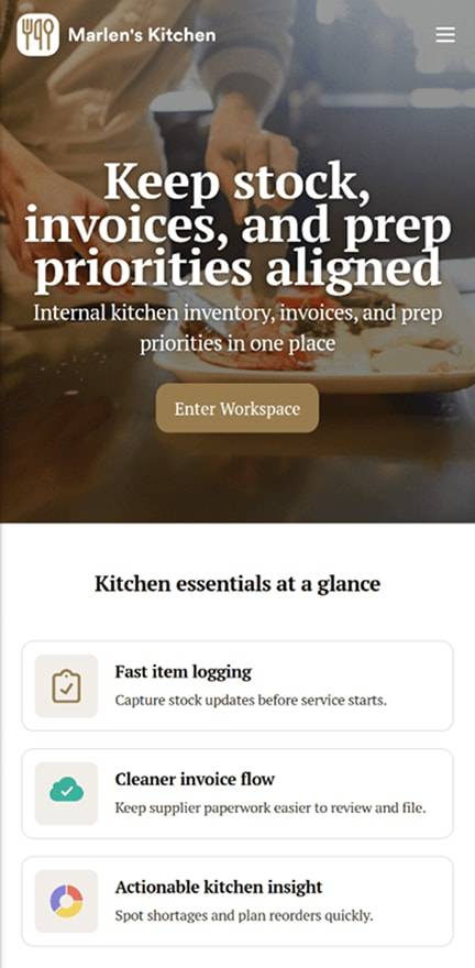 Restaurant Food Inventory App