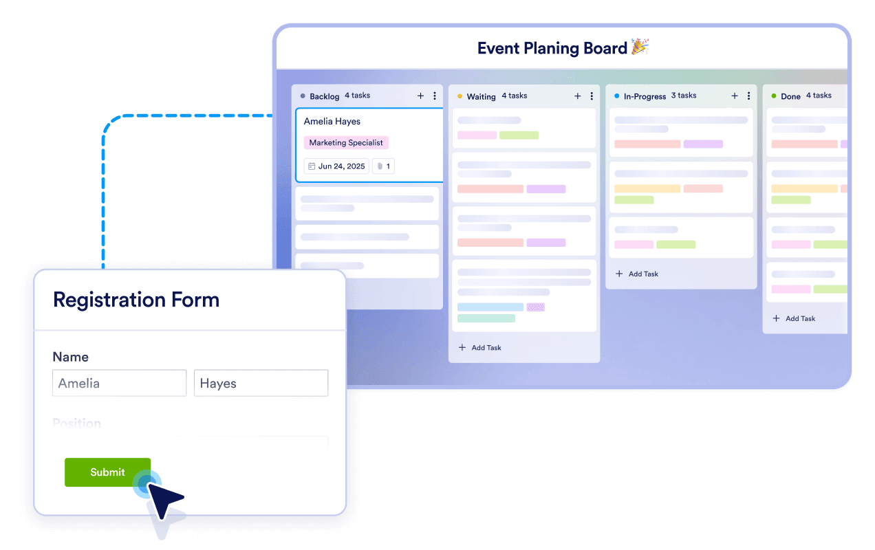 Seamless form-to-task integration