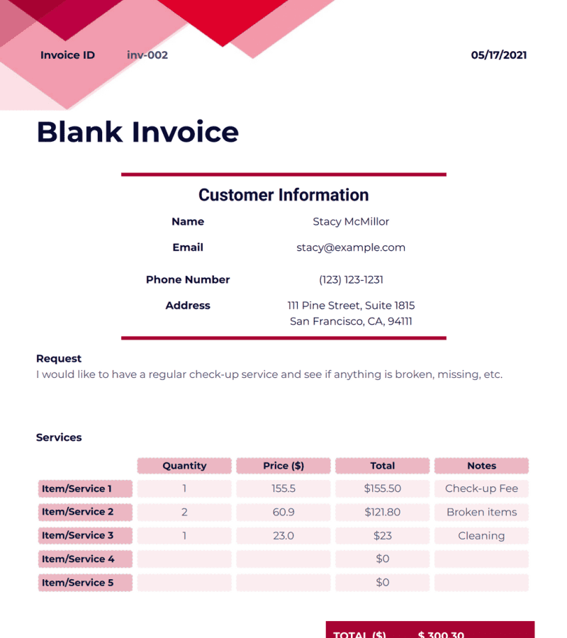 Blank Invoice