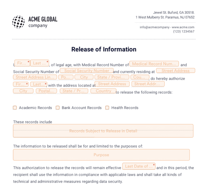 Release of Information
