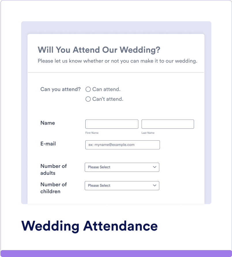 Wedding Attendance Form