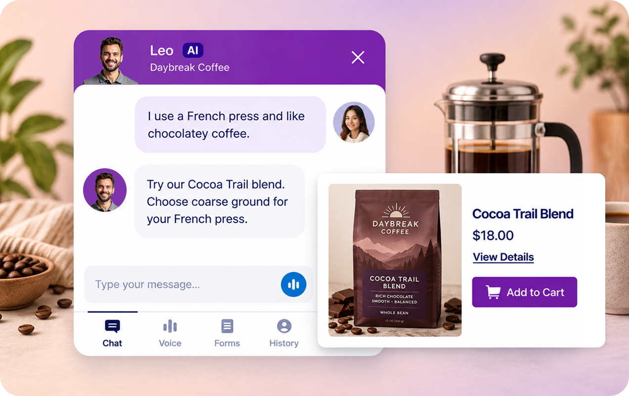 Recommend products through conversation