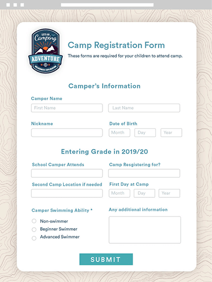 Summer Camp Registration Form 2023 Printable Forms Free Online